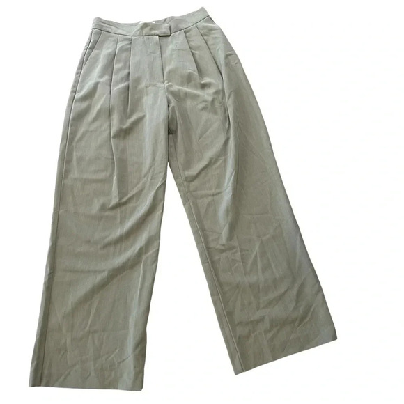 ASOS Design Women’s Tailored Wide Leg Khaki Pleated Detail Pants Size 10 NWT - Picture 1 of 8